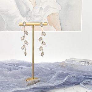 Leaf-style Earring, Drop Earring, Bling-Bling